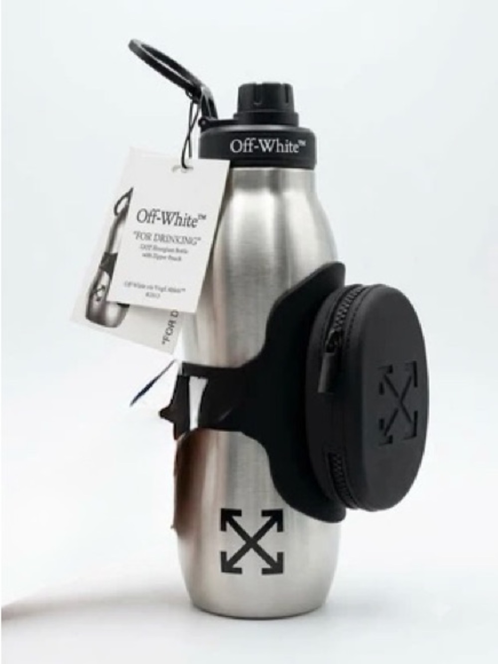 Off-White "FOR DRINKING" 320Z Hourglass Bottle with Removable Zipper Pouch
